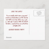 Party Save the Date Geschlecht Ankündigungspostkarte (Rückseite)