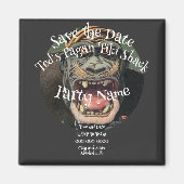 Party Save the Date Tiki Bar Hut Shack Magnet (Vorne)