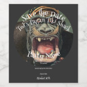 Party Save the Date Tiki Bar Hut Shack Weinetikett (Einzelnes Label)