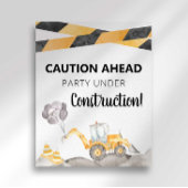 Party-Schild unter Bau Poster