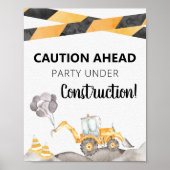 Party-Schild unter Bau Poster (Vorne)