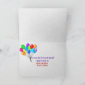 Party Schimpanse zum humorvollen Geburtstag Karte (Innenseite)