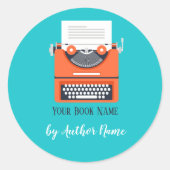 Party-Schreibmaschine buchen Runder Aufkleber (Vorderseite)