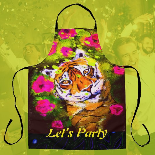 Party Schürze Tiger Ließt Party All-over Print-Sch