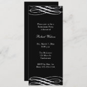 Party Schwarz mit Ribbons Einladung (Vorne/Hinten)