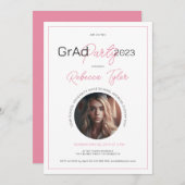 Party "Schwarz & Rosa Text" lädt zum benutzerdefin Einladung (Vorne/Hinten)