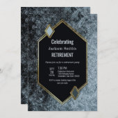 Party Schwarz und Silber Einladung (Vorne/Hinten)