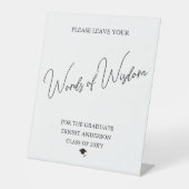 Party Schwarz-Weiß-Abschluss Tablette Sockelschild (Vorderseite)