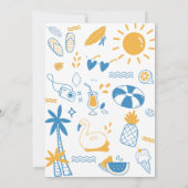 Party Schwimmbad Geburtstag Einladung (Rückseite)