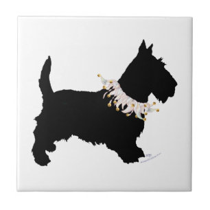 Party Scottie in Silhouette Fliese