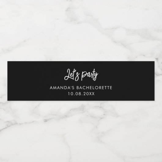 Party Script Junggeselinnen-Abschied Custom Wasserflaschenetikett (Einzelnes Label)