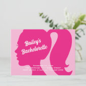 Party Sehr rosa Bachelorette Einladung (Stehend Vorderseite)