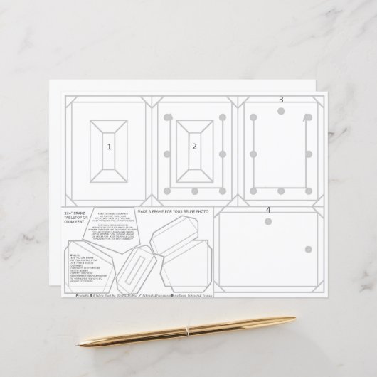 Party Selfie Frame Ornament Table Card 2x3 Foto (Vorderseite/Rückseite Beispiel)