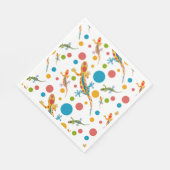 Party-Servietten aus Papier mit farbenfroher Gecko Serviette (Ecke)