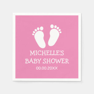 Party-Servietten mit Fußspuren für Babydusche Serviette