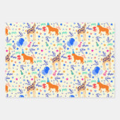 Party — Set von 3 Geschenkpapier Set (Vorderseite)