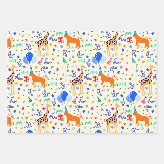 Party — Set von 3 Geschenkpapier Set (Vorderseite)