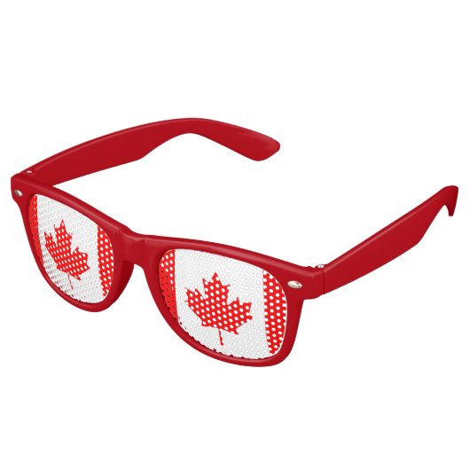 Party Shades & Canada Sunglasses / Kanadische Flag Partybrille (Schrägansicht)