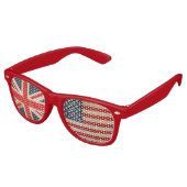 PARTY Shades (rot) der britischen Flagge und der U Sonnenbrille (Schrägansicht)