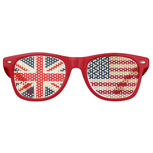 PARTY Shades (rot) der britischen Flagge und der U Sonnenbrille (Vorderseite)