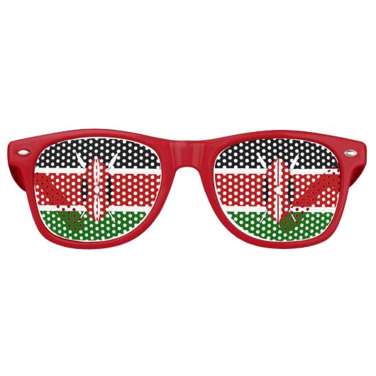 Party Shades Sonnenbrille mit kenianischer Flagge (Vorderseite)