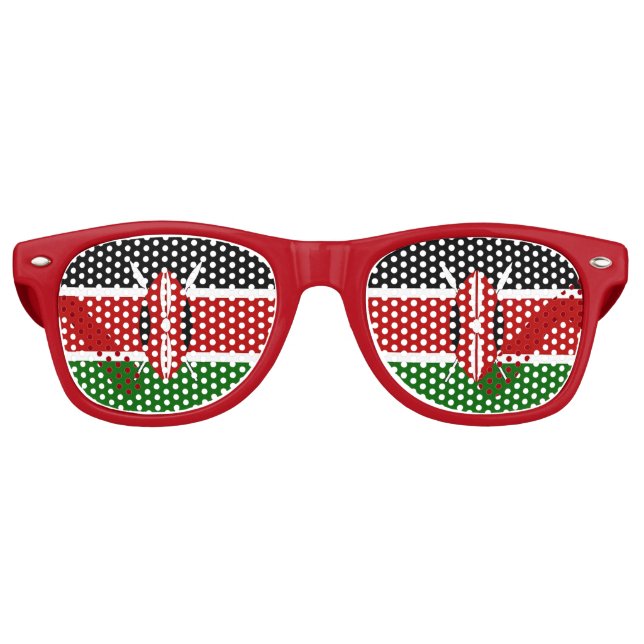Party Shades Sonnenbrille mit kenianischer Flagge (Vorderseite)