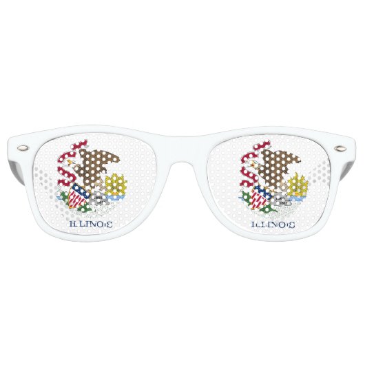 Party Shades Sunglasses mit der Flagge von Illinoi Partybrille (Vorderseite)