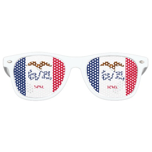 Party Shades Sunglasses mit der Flagge von Iowa, U Partybrille (Vorderseite)