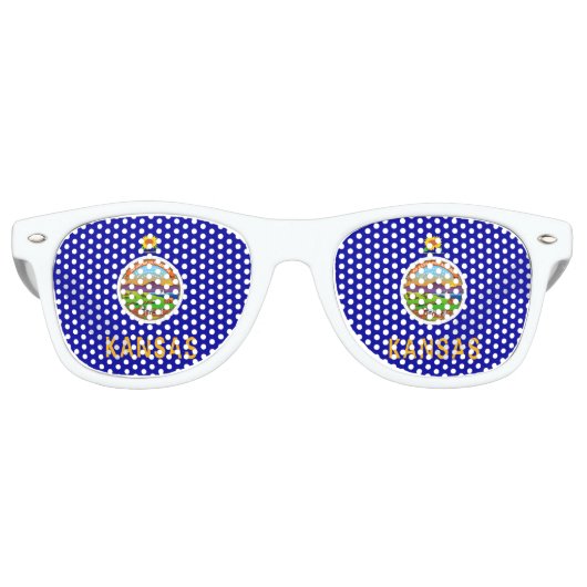 Party Shades Sunglasses mit Flagge von Kansas, USA Partybrille (Vorderseite)