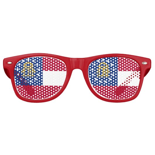Party Shades Sunglasses mit georgischer Flagge, US Partybrille (Vorderseite)