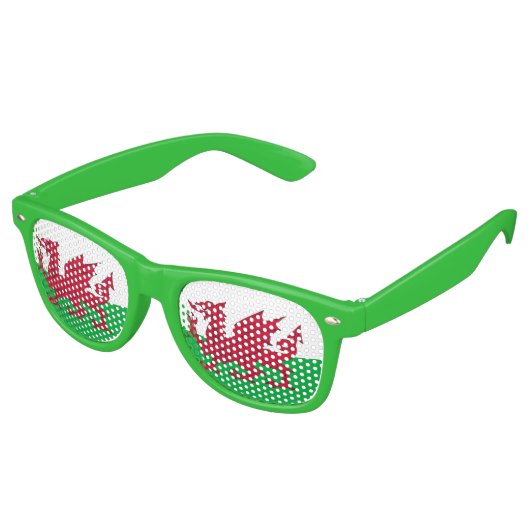 Party Shades Sunglasses - Wales flagge, UK Partybrille (Schrägansicht)