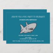 Party Shark Birthday Einladung (Vorne/Hinten)