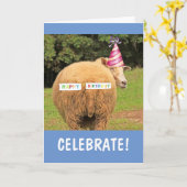 Party Sheep Celebrate Happy Birthday Karte (Gelbe Blume)