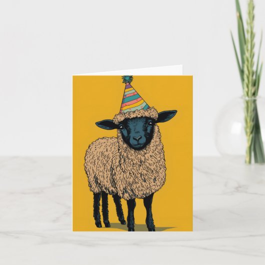 Party Sheep Grußkarte Karte (Vorderseite)