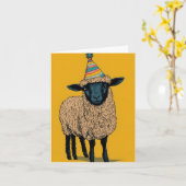 Party Sheep Grußkarte Karte (Gelbe Blume)