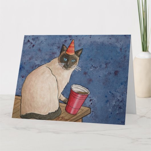 Party: Siamische Katze-Karte 8.5"x11" Dankeskarte (Vorderseite)