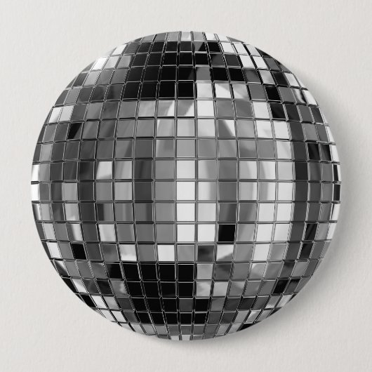 Party-silberner Disco-Ball-enormer Knopf Button (Vorderseite)