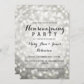 Party Silberner Glitzer Leuchten Einladung (Vorne/Hinten)