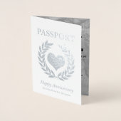 Party Silver Passport zum Jubiläum Folienkarte (Vorderseite)