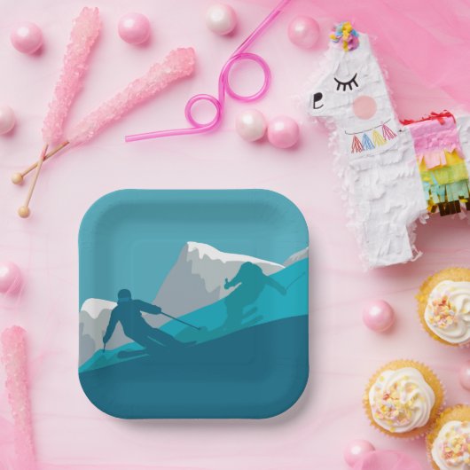 Party Skifahren Pappteller (Party)