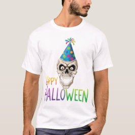Party Skull mit farbenfrohen Halloween T-Shirt