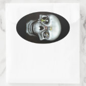 Party Skull Ovaler Aufkleber (Tasche)