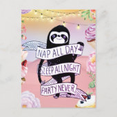 Party Sloth Postkarte (Vorderseite)