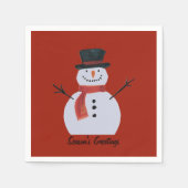 Party Snowman mit Top Hat Serviette (Vorderseite)