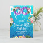 Party, Sommerpool Party Geburtstag Einladung (Stehend Vorderseite)