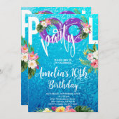 Party, Sommerpool Party Geburtstag Einladung (Vorne/Hinten)