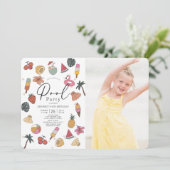 Party Sommerschwimmen Girl Foto Geburtstag Einladung (Stehend Vorderseite)