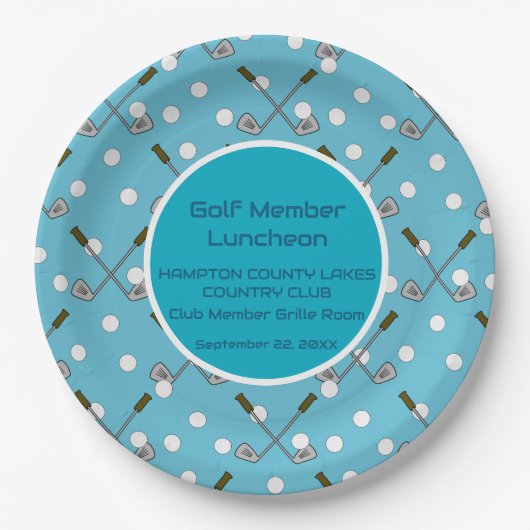 Party-Sonderaktion für Golfspieler Pappteller (Vorderseite)
