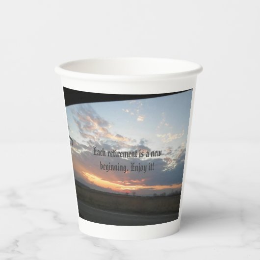 Party-Sonnenuntergang Neuanfang-Becher Pappbecher (Vorderseite)