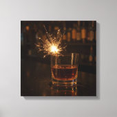 Party Sparkler In a Glass Of Whiskey Leinwanddruck (Vorderseite)